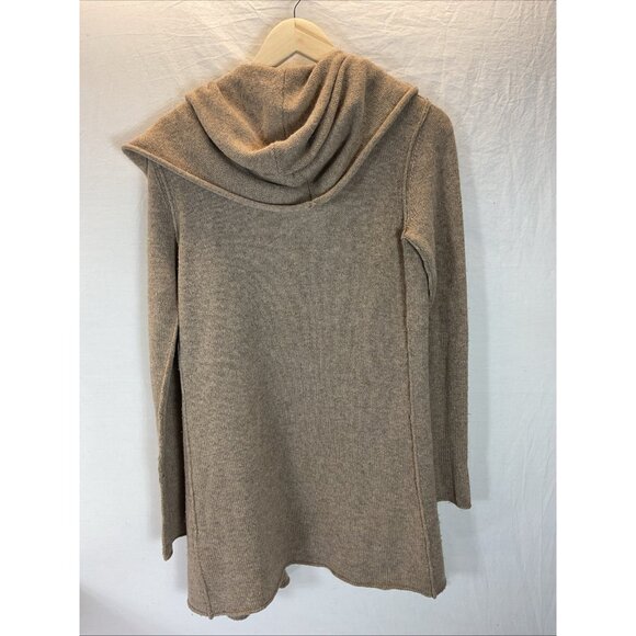 Vince Open-Front Cardigan Women's S Brown Yak Wool Blnd Minimalist Casual Hooded - Picture 2 of 9